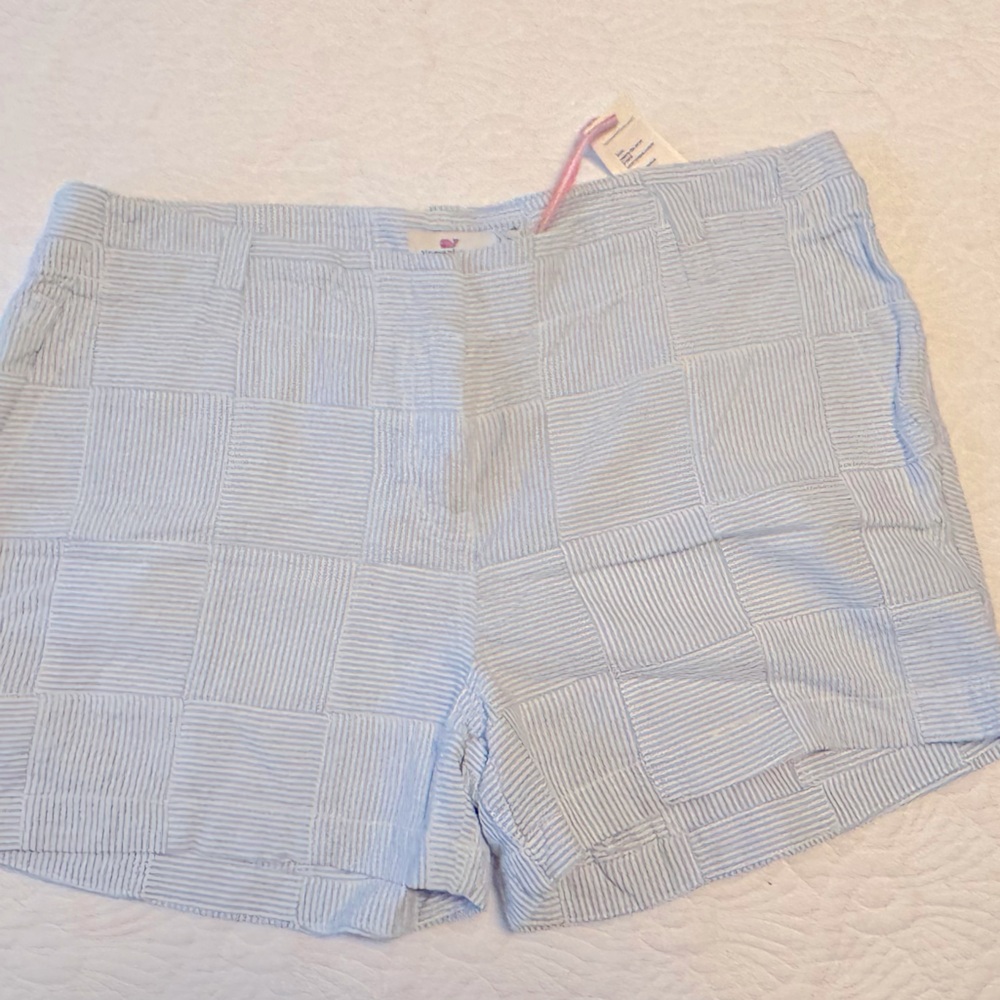 Striped Blue and seersucker shorts